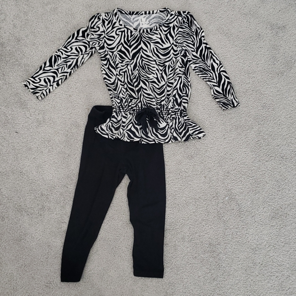 Girls l/s zebra print set